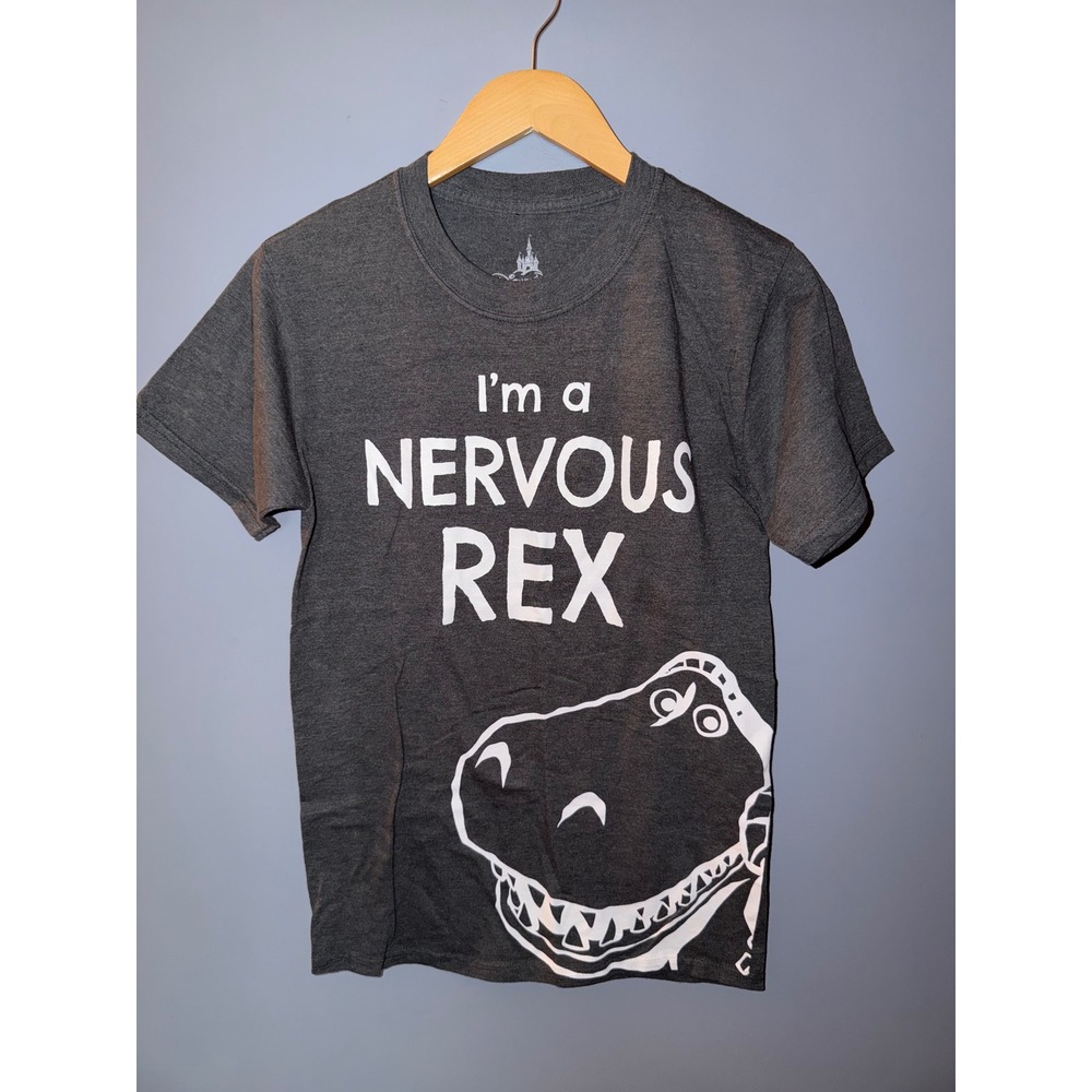 Disney Parks Toy Story Rex I'm a Nervous Rex Graphic T-Shirt Charcoal Gray Small